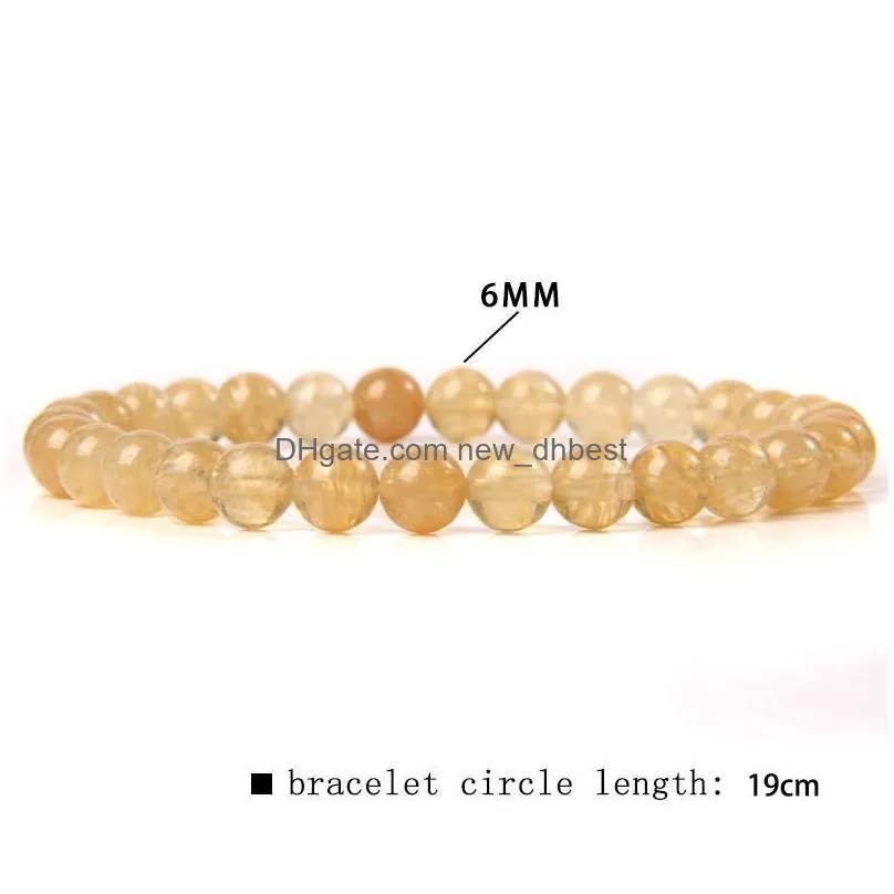 strand beaded strands yellow mineral chakra stone beads bracelets women 6 mm dzi agat buddhism tiger eye stretch bracelet men simple