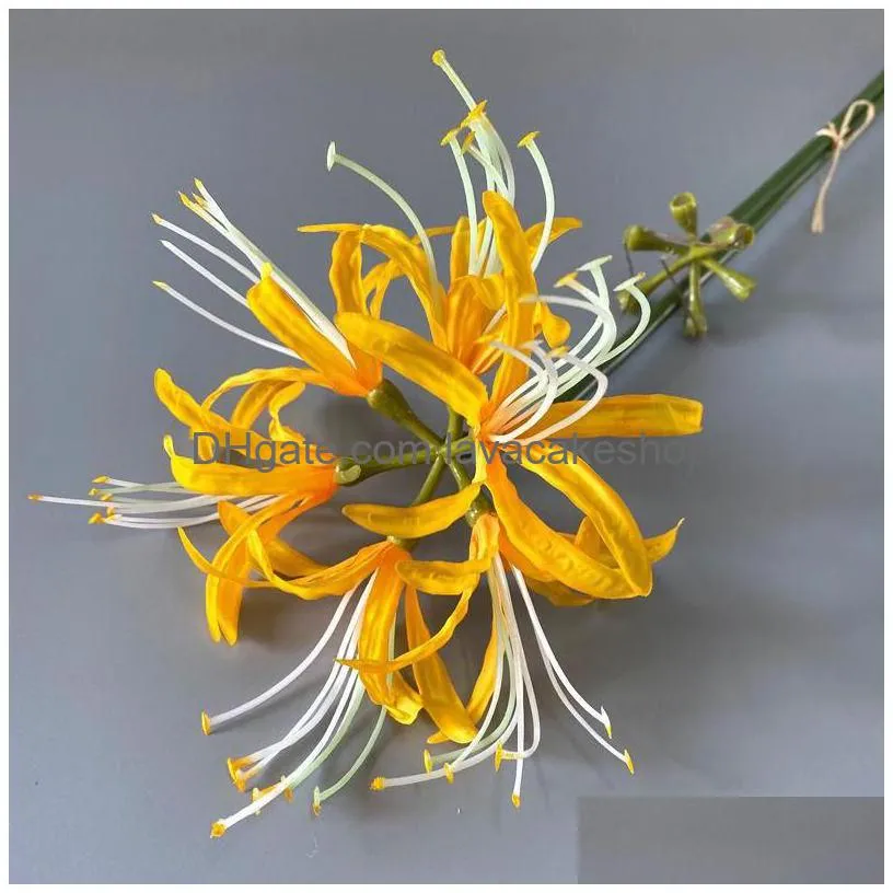 decorative flowers wreaths home decoration beautiful higan flower branch silk artificial wedding decor flores artificiales pography