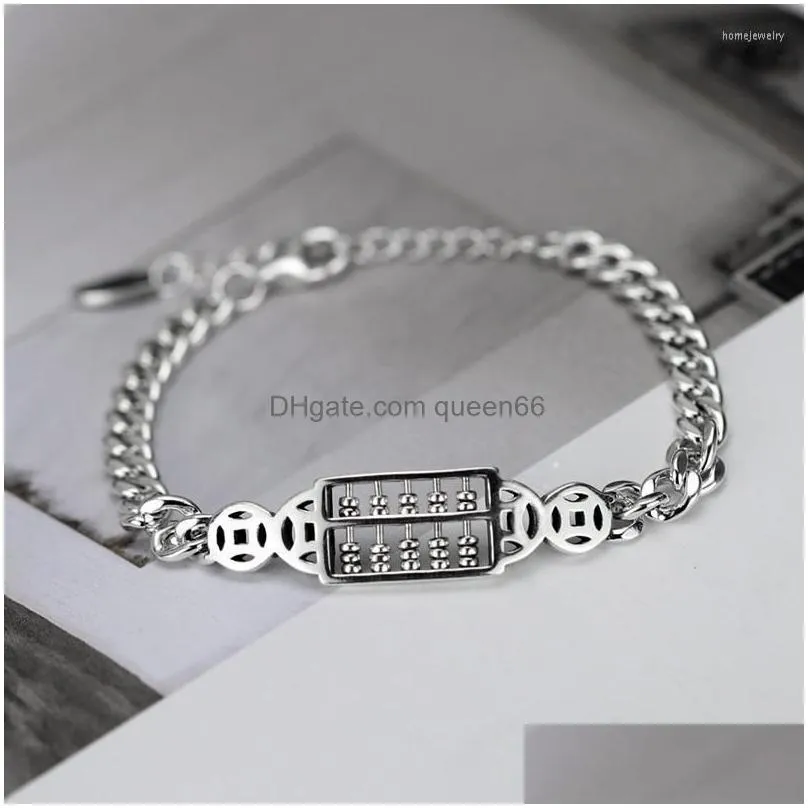 link bracelets white gold plated classical and ethnic style fine calculation abacus bracelet womens bead hollow personality ornament