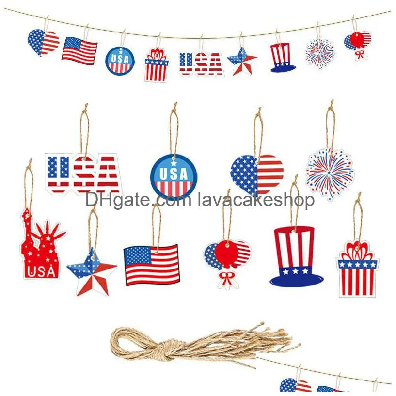 usa independence day hanging ornament gnomes heart starshaped red white blue 4th of july hanging decoration