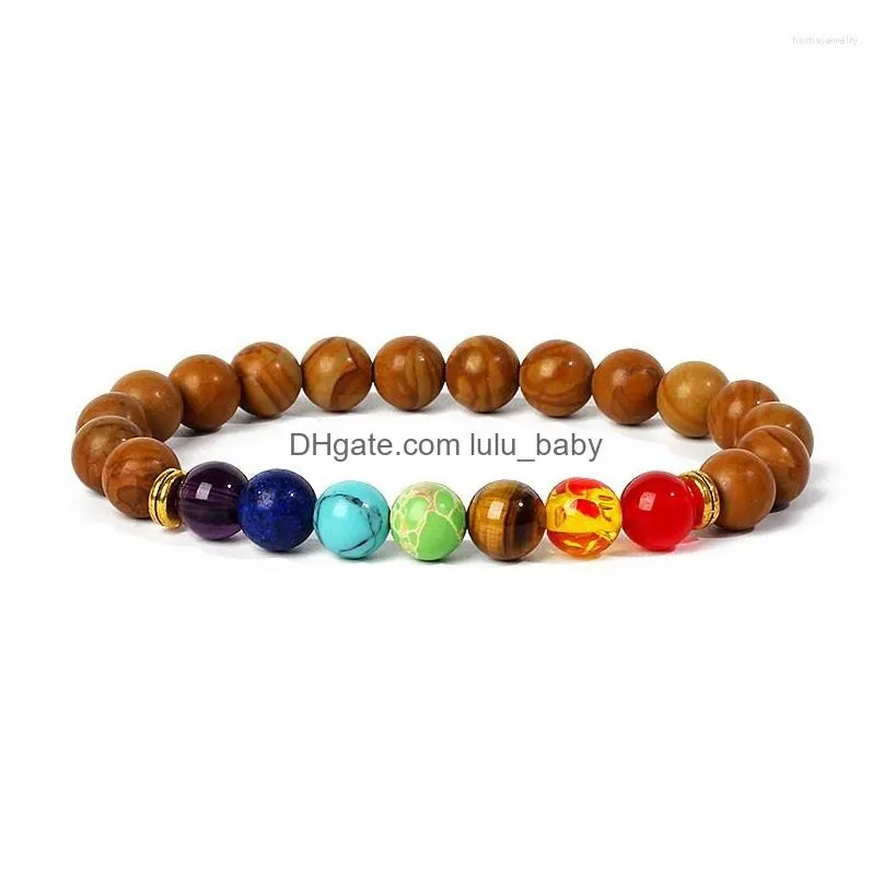 strand reiki 7 chakra bracelets men natural lava stone healing anxiety jewelry mandala yoga meditation protect health bracelet gift