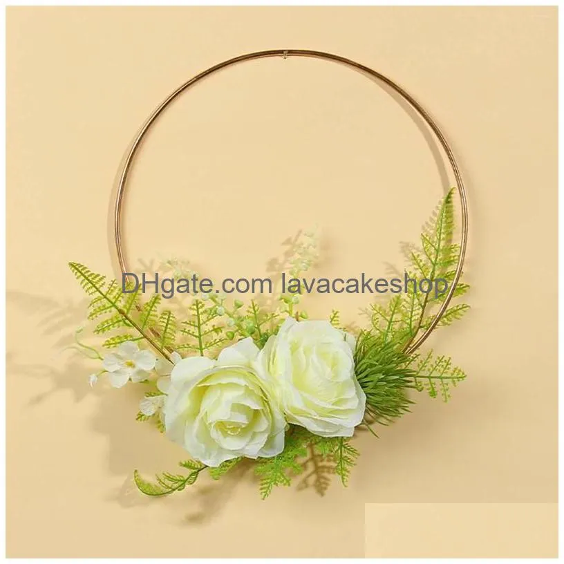 decorative flowers artificial flower floral hoop wreath wall hangings for door