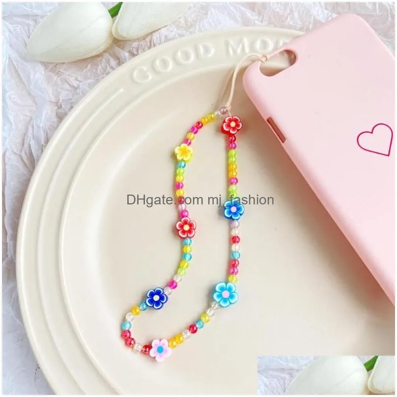 keychains hi man handmade candy color evil eye star flower beaded keychain women personality wild mobile phone pendant jewelry