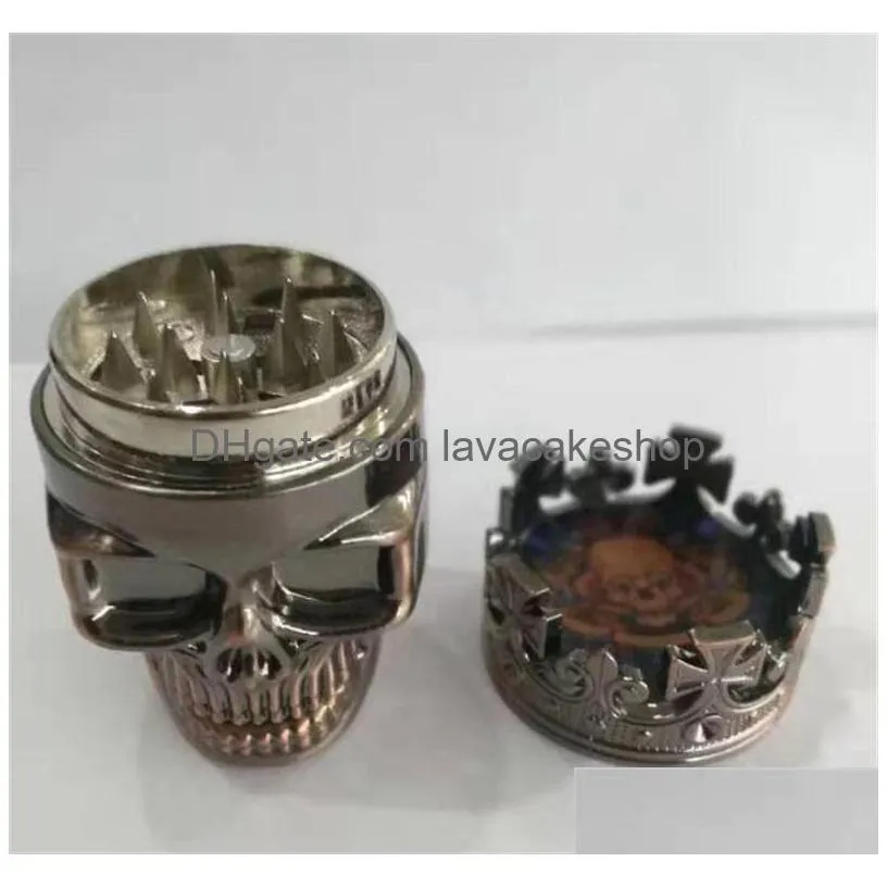 3 layers plastic skull grinder ghost bronze cigarette breaker grinder cigarettes mill multicolor arrival 6 5zz j2