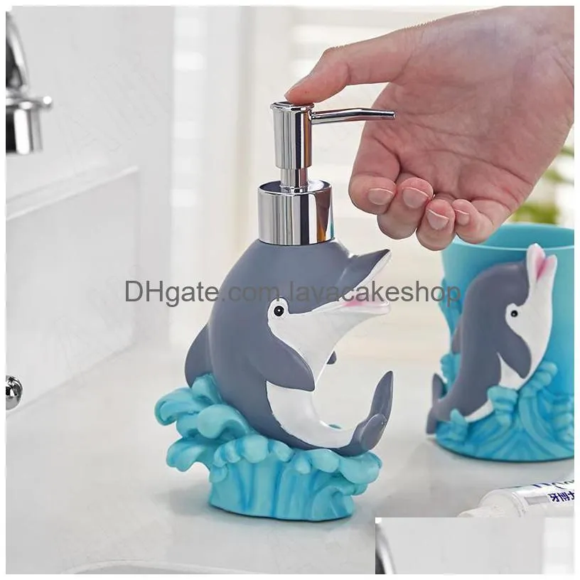bath accessory set european resin fivepiece bathroom cute animal decorative desktop mouth cup sets el creativity bathrooms