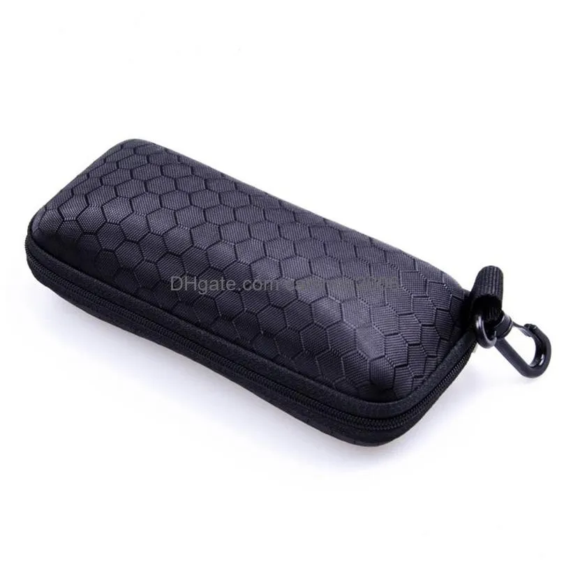 portable honeycomb sunglasses case antistress zipper glasses case storage box keychains