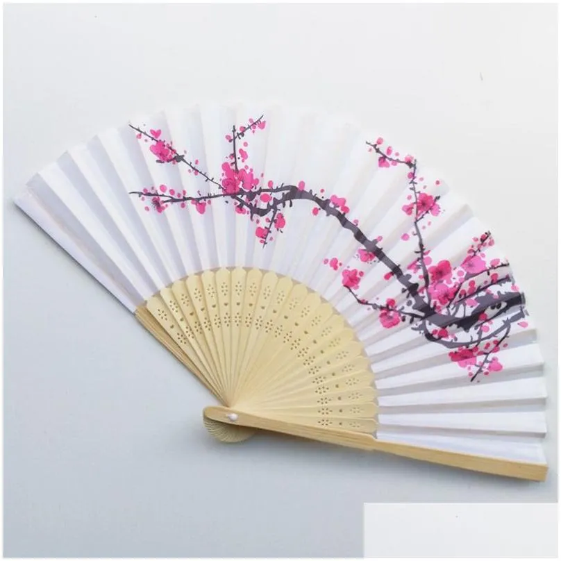 chinese japanese silk bamboo folding fan multi styles summer festival party wedding gift