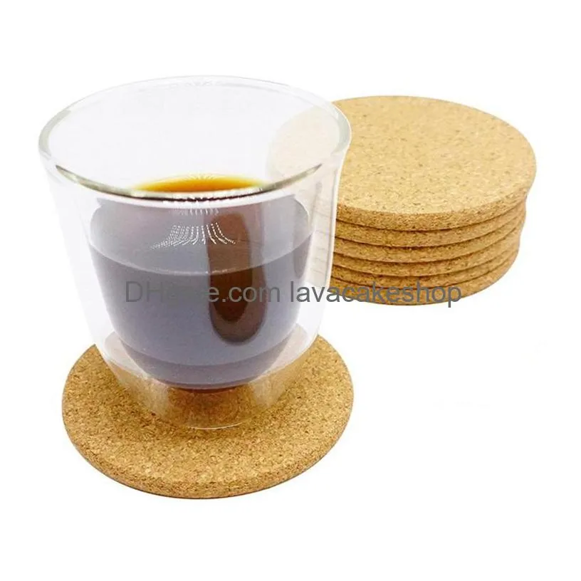 plain cork coasters round square drink wine coffee pot cup mat party home bar table anti scald cushion 0 65zp g2