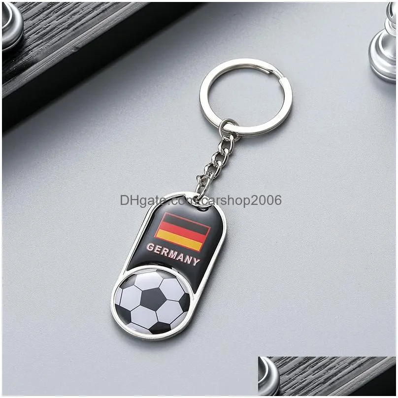 keychains keyring national flag football keychain pendant souvenir gift key chain