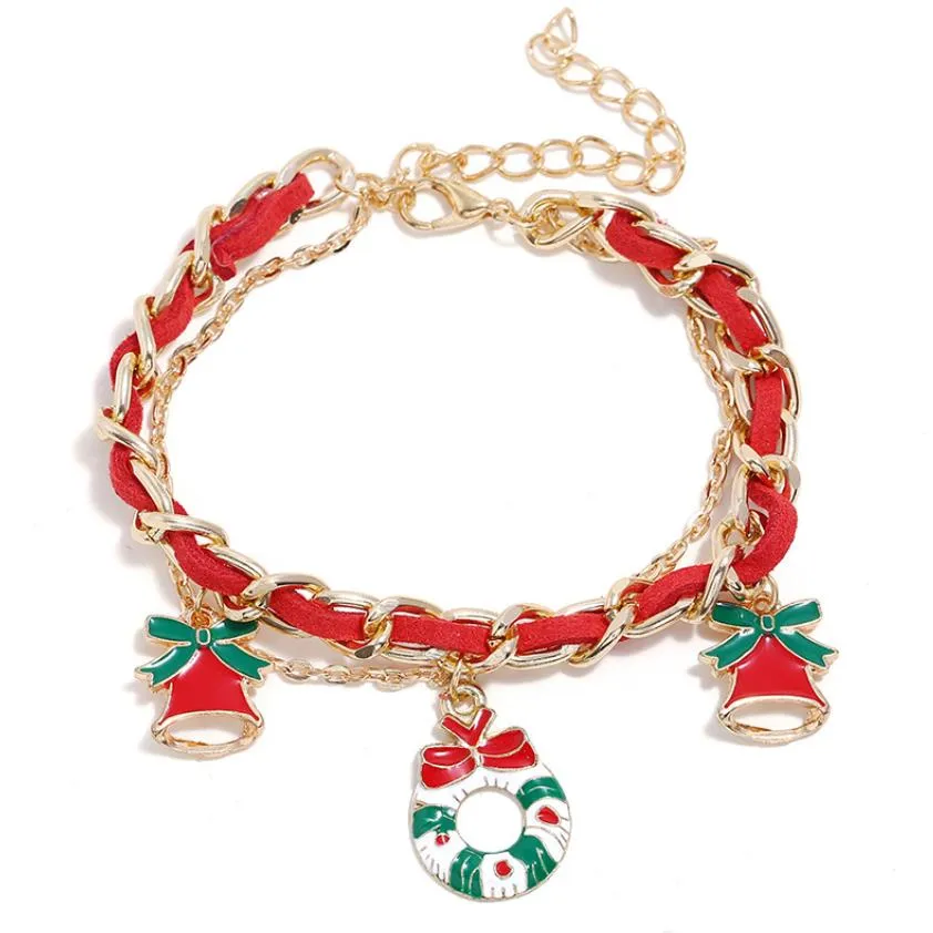christmas bracelet party favor cartoon snowflake glove alloy tassel bracelets fashion gift articles