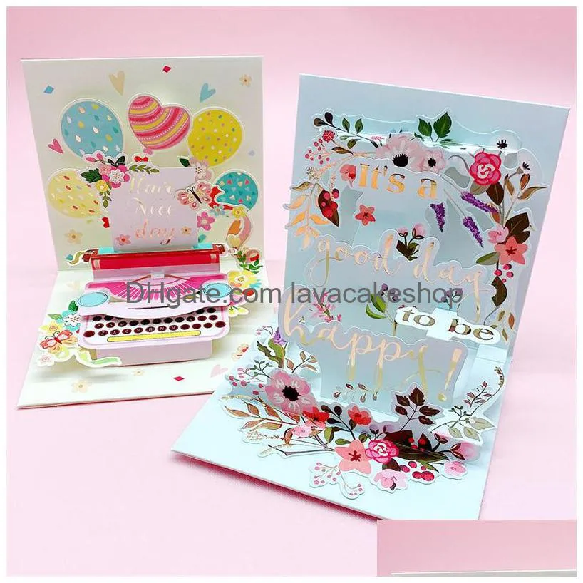  up mothers day card 3d floral popup happy birthday wedding graduation wedding anniversary thanksgiving day greeting cards
