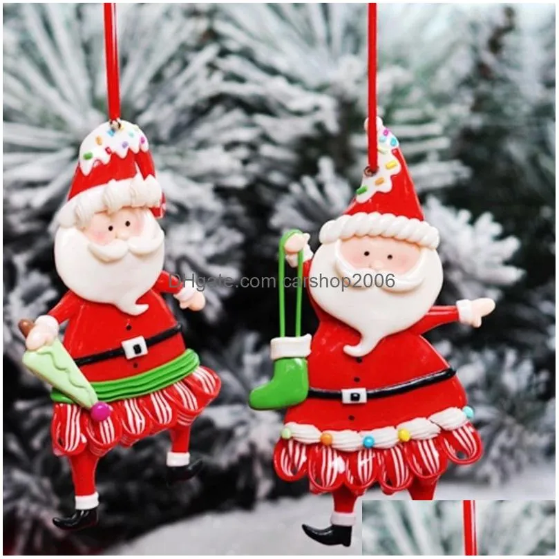 resin christmas decoration pendant cartoon santa claus year home decoration 3 styles