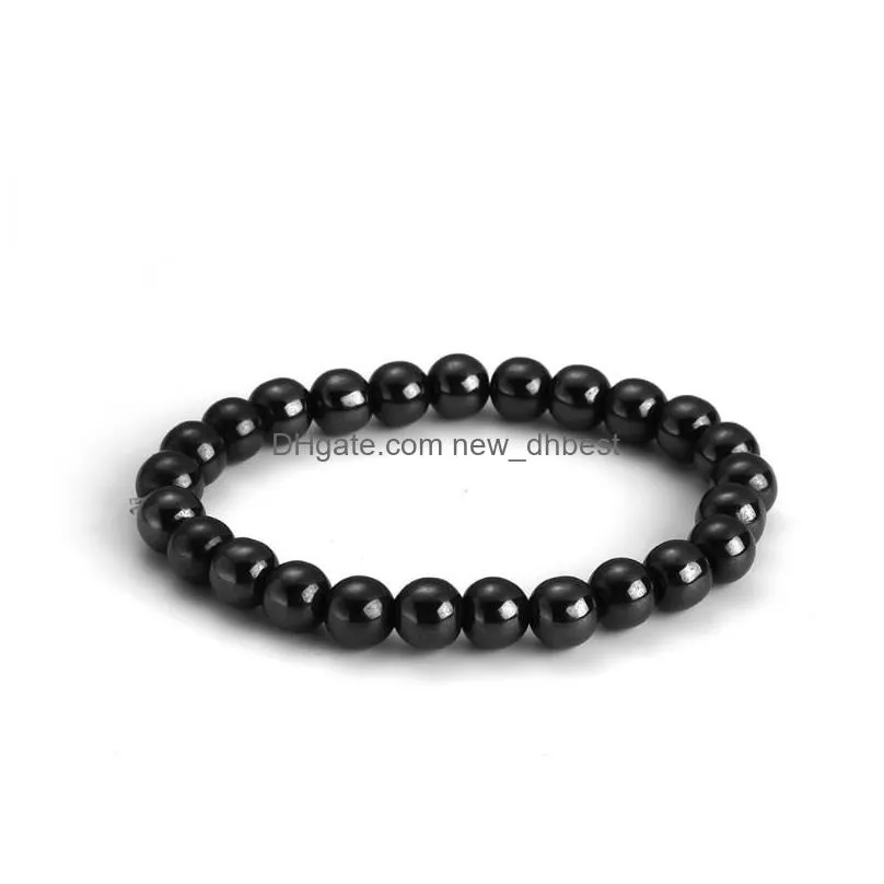 strand fashion 6/8/10mm magnetic bracelets for women nature hematite beads bracelet therapy health care magnet mens jewelry