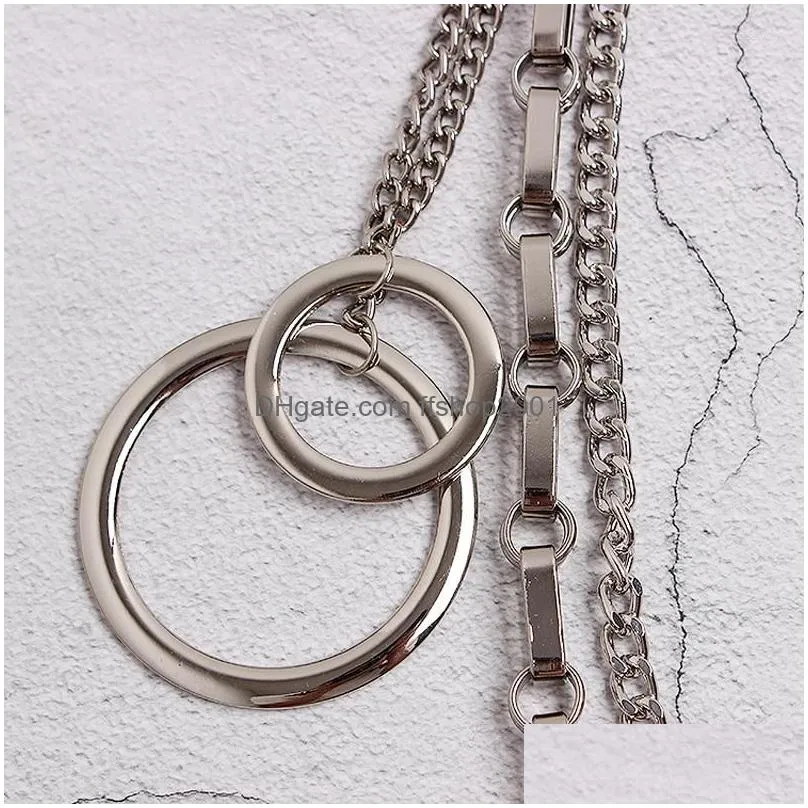 keychains 2023 long metal wallet belt chain rock punk trousers hipster beads keychain ring clip keyring hiphop jeans accessory