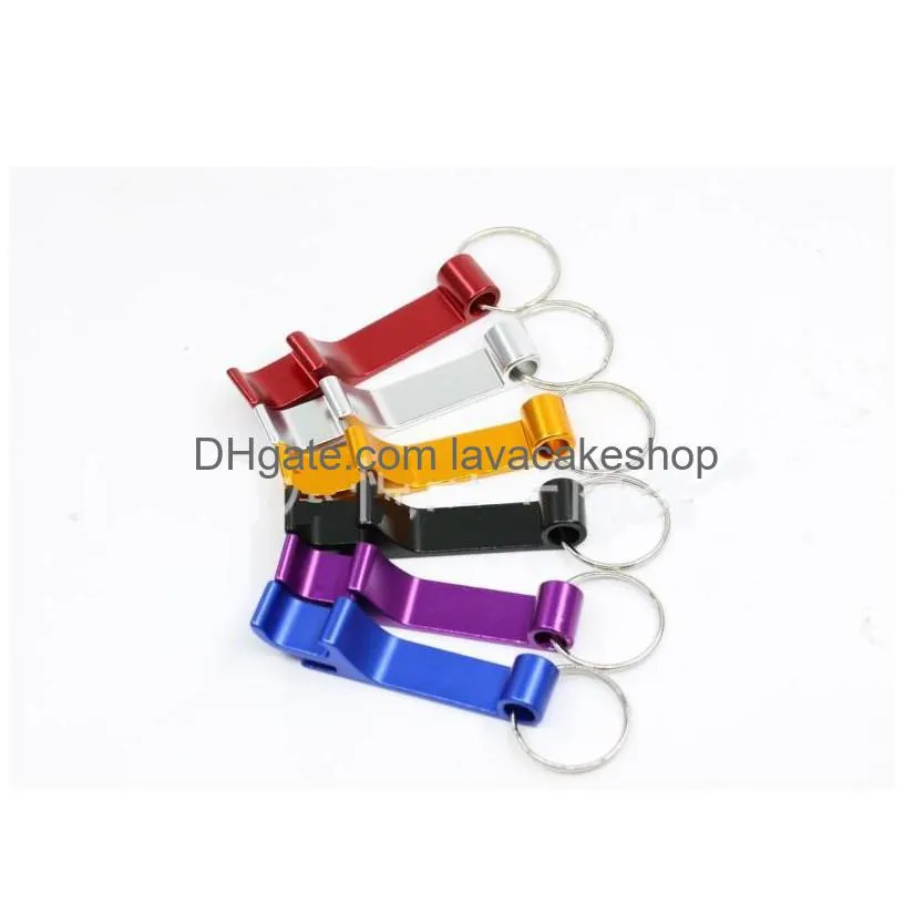 metal bottle openers fashion multi color home decoration wine opening tool aluminium alloy key rings 0 32cy g2
