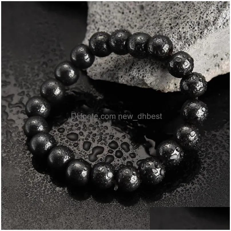 strand fashion 6/8/10mm magnetic bracelets for women nature hematite beads bracelet therapy health care magnet mens jewelry