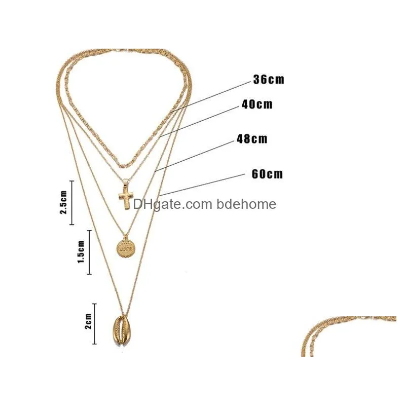 girls fashion gold shell pendant necklace trendy womens simple neck chain birthday gift whosale female neck jewelry