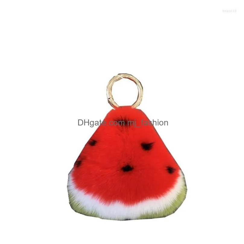 keychains ins cute high grade watermelon key chain pendant rex hair car bag hanging gift doll