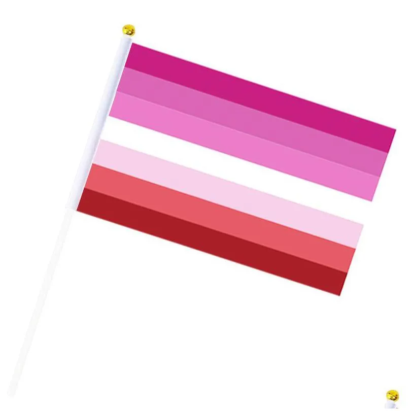 lgbt handheld flag 14x21cm gay lesbian homosexual bisexual lgbt pride flag customized rainbow banner