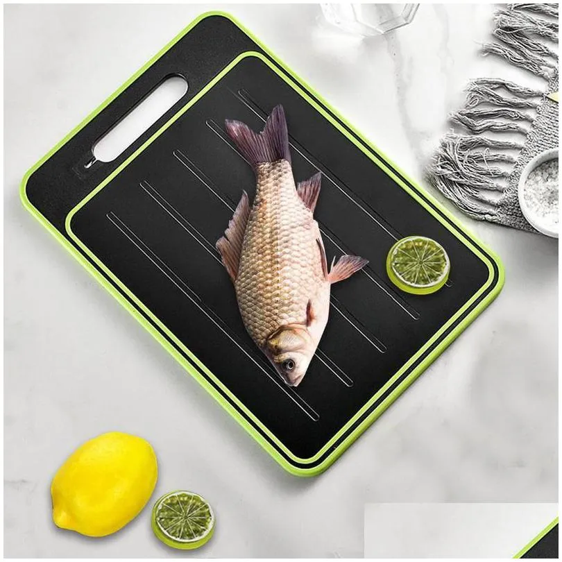 meat cutting board doublesided meat defroster 2 in 1 defrosting tray cutting boards fast thawing meat plate and chopping board