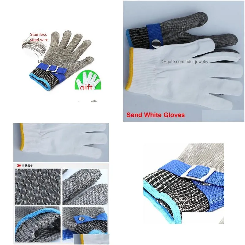 wholesale work gloves cut proof stab anticutting resistant stainless steel metal mesh butcher high performance protect wire safety