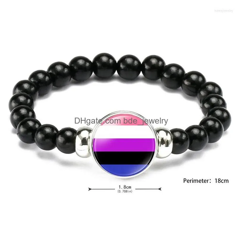 strand 1pc rainbow flag gay lesbian pride charm bracelet homosexual accessories beaded weave