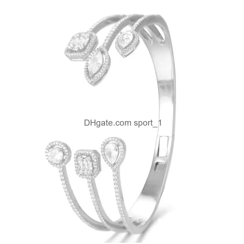missvikki charm original design stackable bangle cuff for women wedding cubic zircon crystal dubai silver bracelet party jewelry