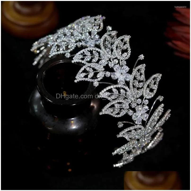 hair clips 2022 european retro crystal headband leaf flower tiara bride crown wedding accessory womens jewelry