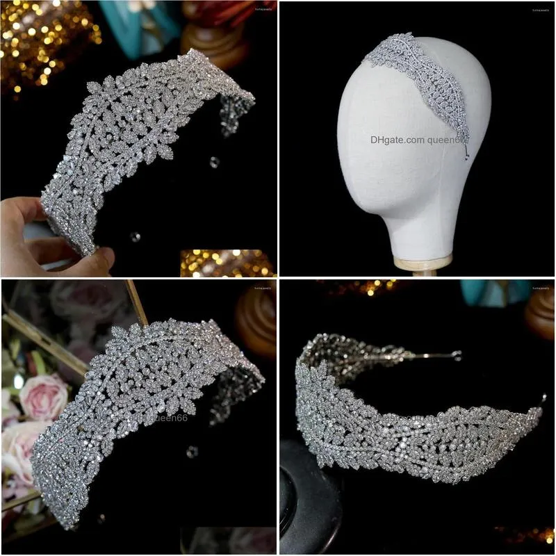 hair clips asnora fashion retro tiara baroque cubic zirconia bridal crown luxury crystal headband jewelry wedding accessories