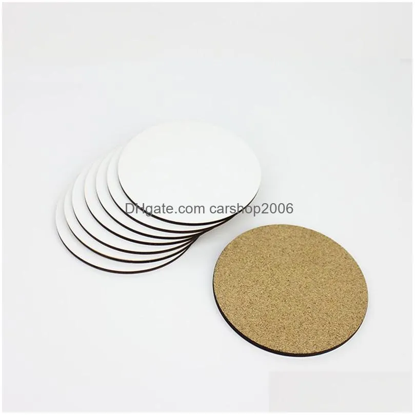 heat transfer wooden cup mat sublimation blank round coaster desktop decoration creative diy gifts