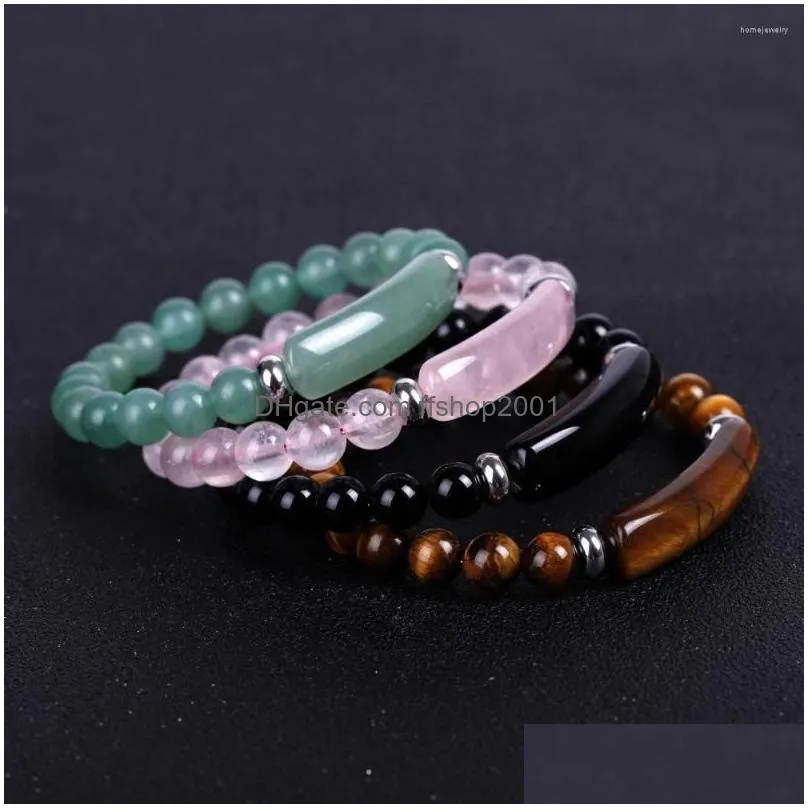 strand 1pcs natural tiger eye opal onyx bead bracelet reiki healing amethyst charm ladies yoga elegant couple gift 8mm