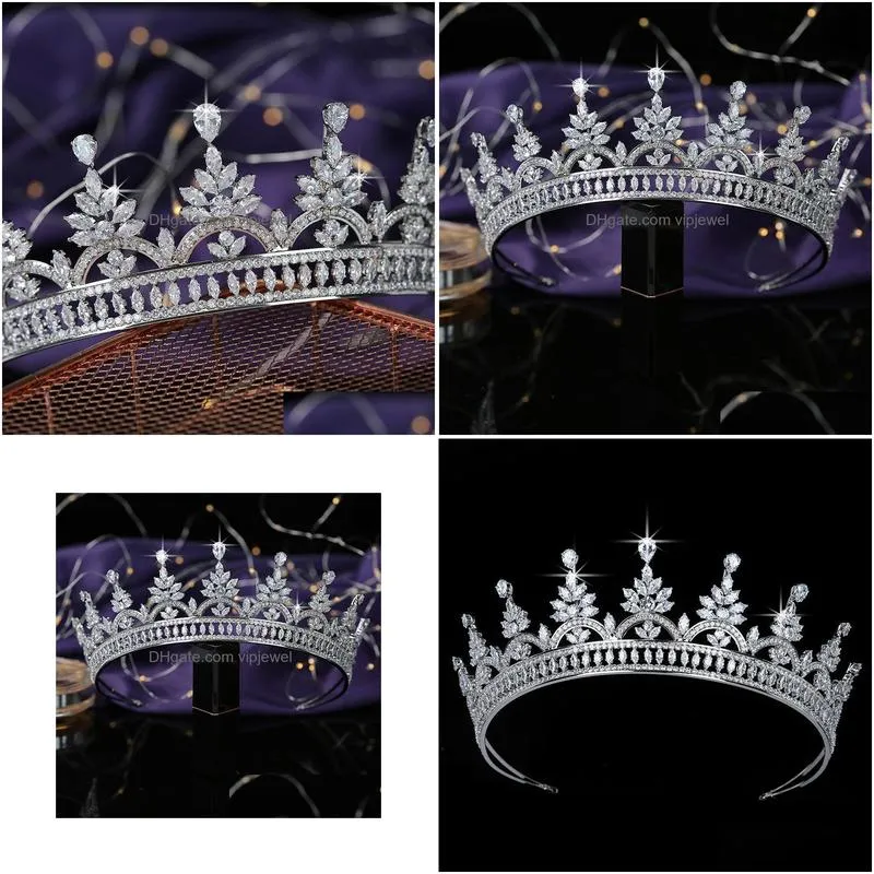 crown hadiyana romance magnificent women wedding bride hair accessories cubic zirconia jewelry bc5693 couronne de mariage