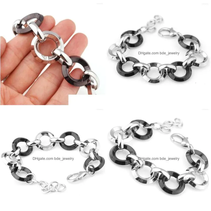 link bracelets stainless steel bracelet 23 mm 8 inches curb cuban chain for men women factory offer