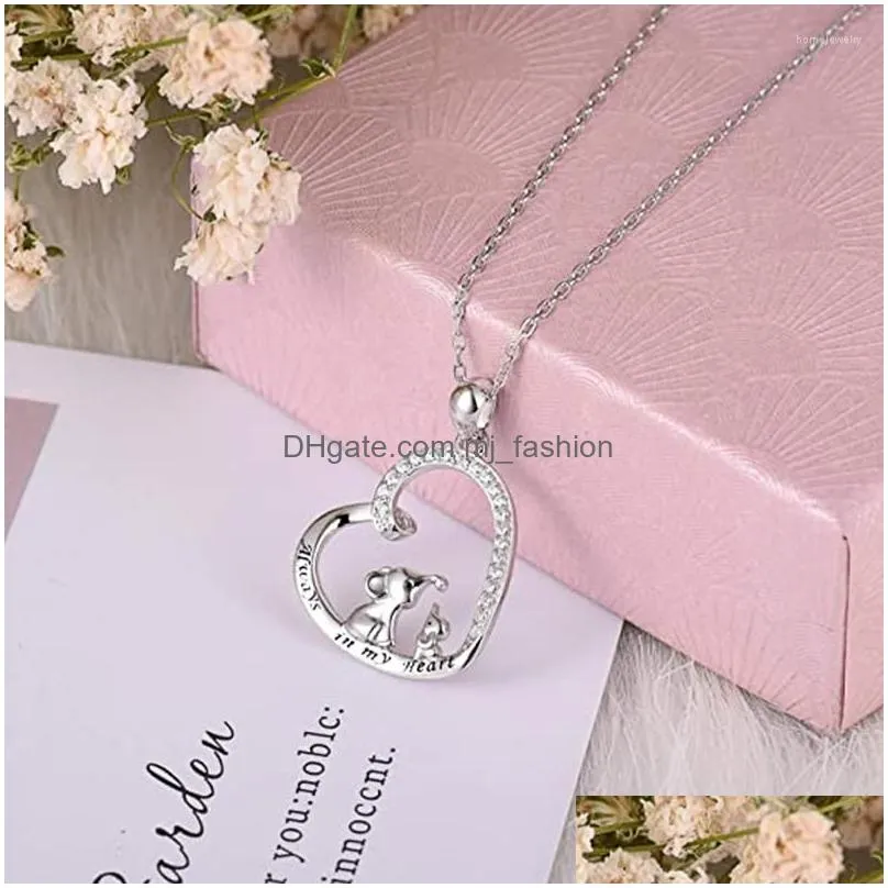 pendant necklaces huitan aesthetic elephant necklace for women fancy letter always in my heart love wedding party statement