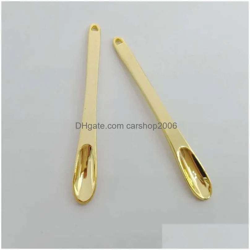 zinc alloy gold spoon spice powder shovel household smoking accessories snuff snorter sniffer portable cream spoons