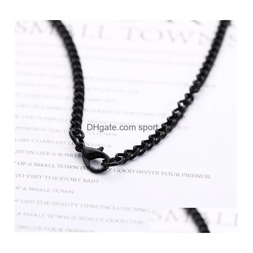 cross necklace for men women silver black gold stainless steel plain cross pendant necklaces hiphop street jewelry gift