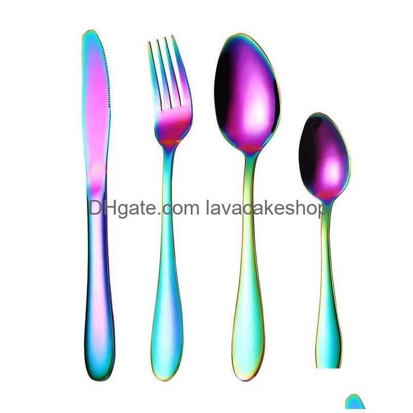 stainless steel tableware steak knife western tableware fork cutlery polishing soup dessert spoon four piece suit 10 5yg f2