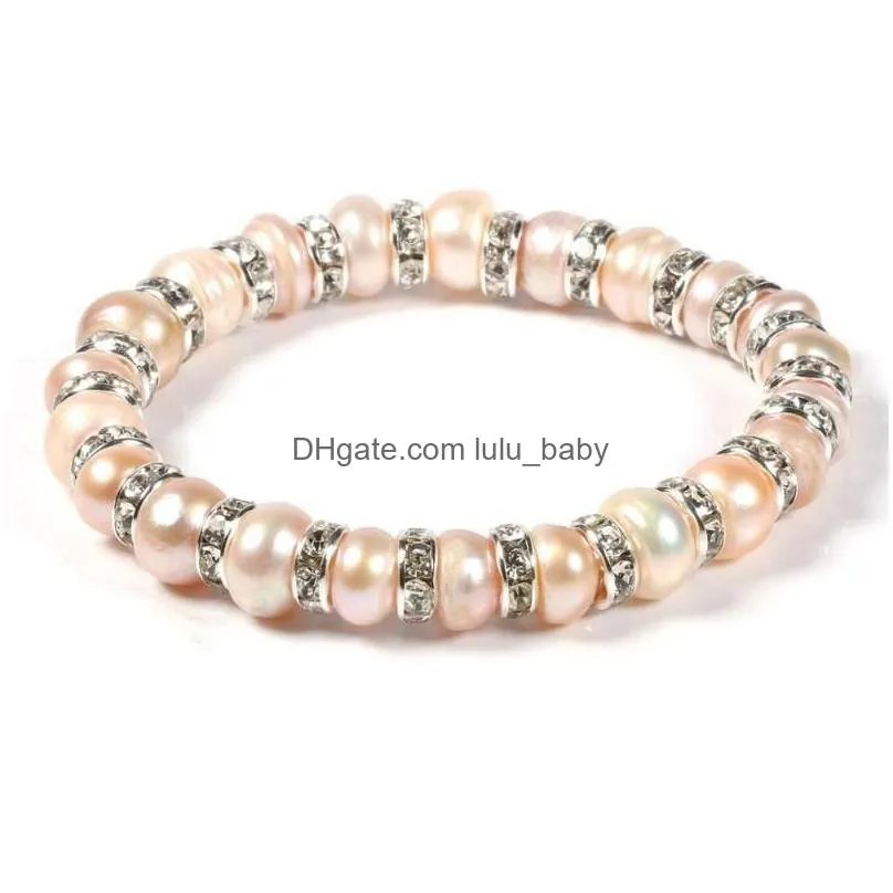 strand freshwater pearl zinc alloy bracelet is simple and fashionable for diy jewelry birthday gift chain length 19cm