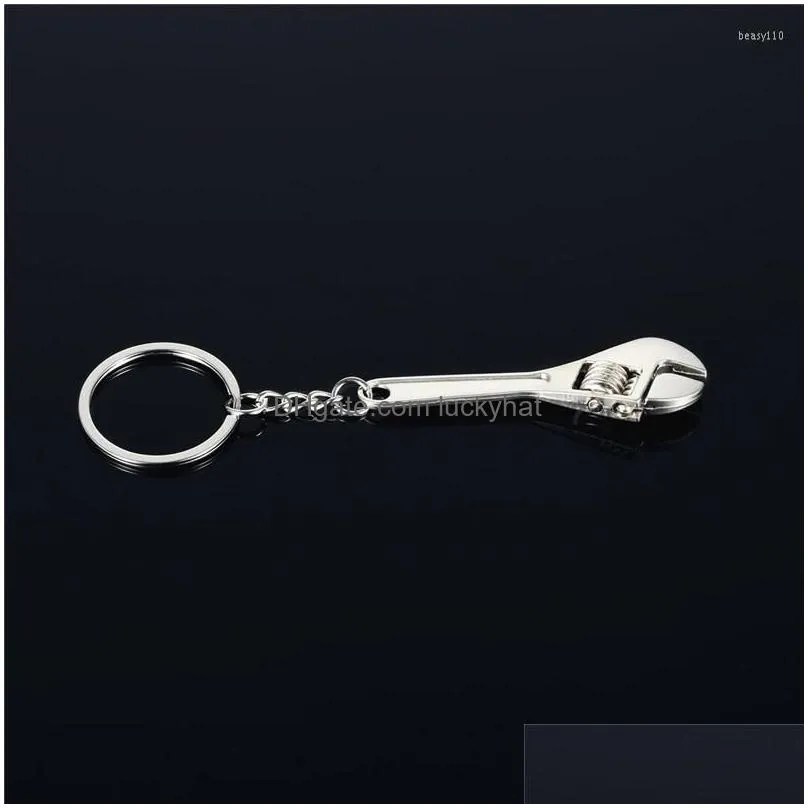 keychains creative mini adjustable wrench keychain realistic machine tools model spanner key chain ring holder keyfob s153