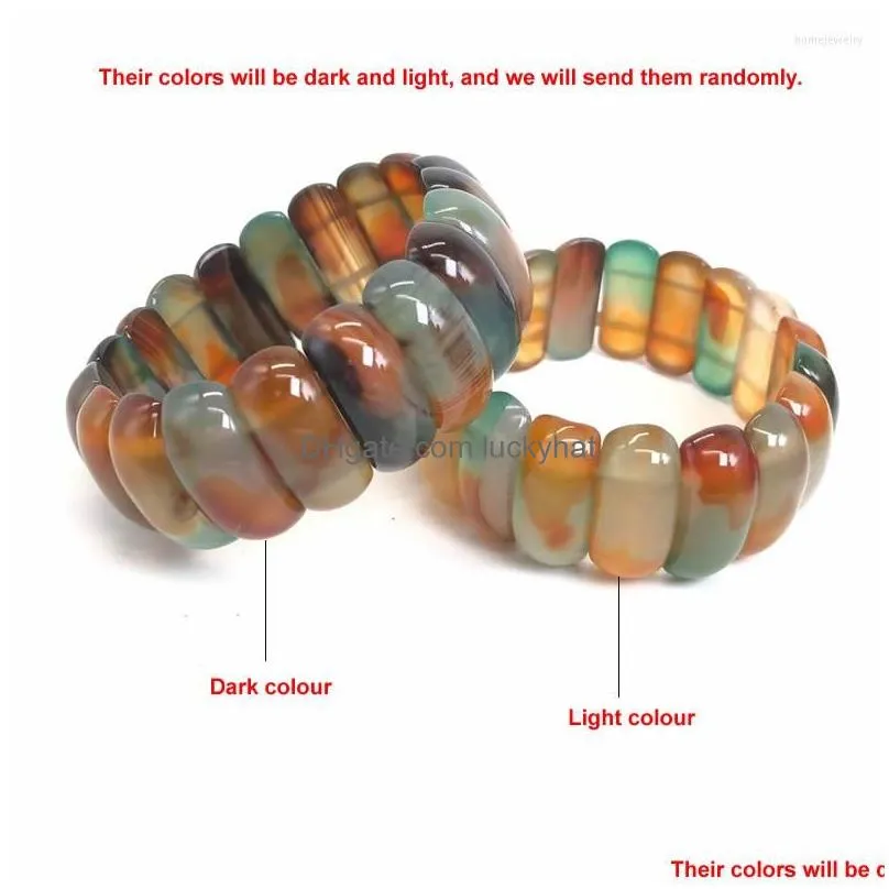 strand natural color botswana agate aura treatment crystal quartz bracelet energy jewelry pulsera homme 8x25mm