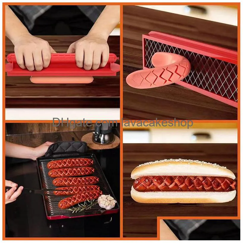  dog slicing tool for barbecue bbq kitchen tools dog cutter sausage ham cut tailgating pattern gadget