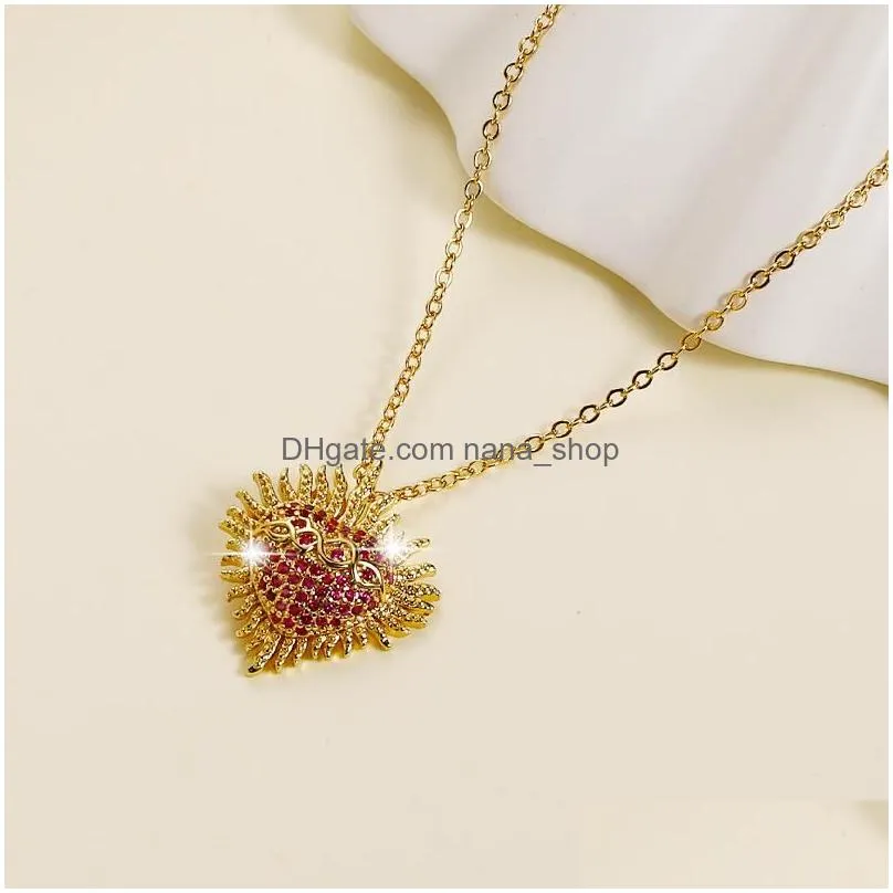 pendant necklaces fashion romantic heart lips necklace for women light luxury zircon jewelry lover wedding gift special you