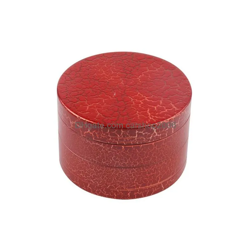 creative crack herb grinder mini portable household smoking accessories 4 layers metal tobacco grinders mixed colors