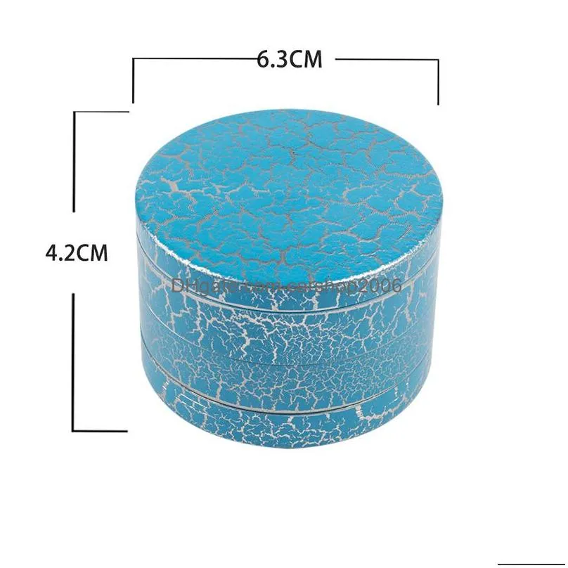 creative crack herb grinder mini portable household smoking accessories 4 layers metal tobacco grinders mixed colors