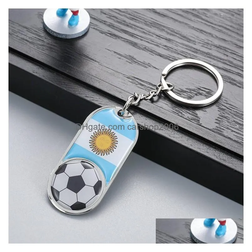 keychains keyring national flag football keychain pendant souvenir gift key chain