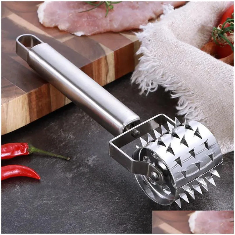 stainless steel meat tenderizer chopper roller meat hammer for steak knocksided steak pork pounders cooking kitchen tools