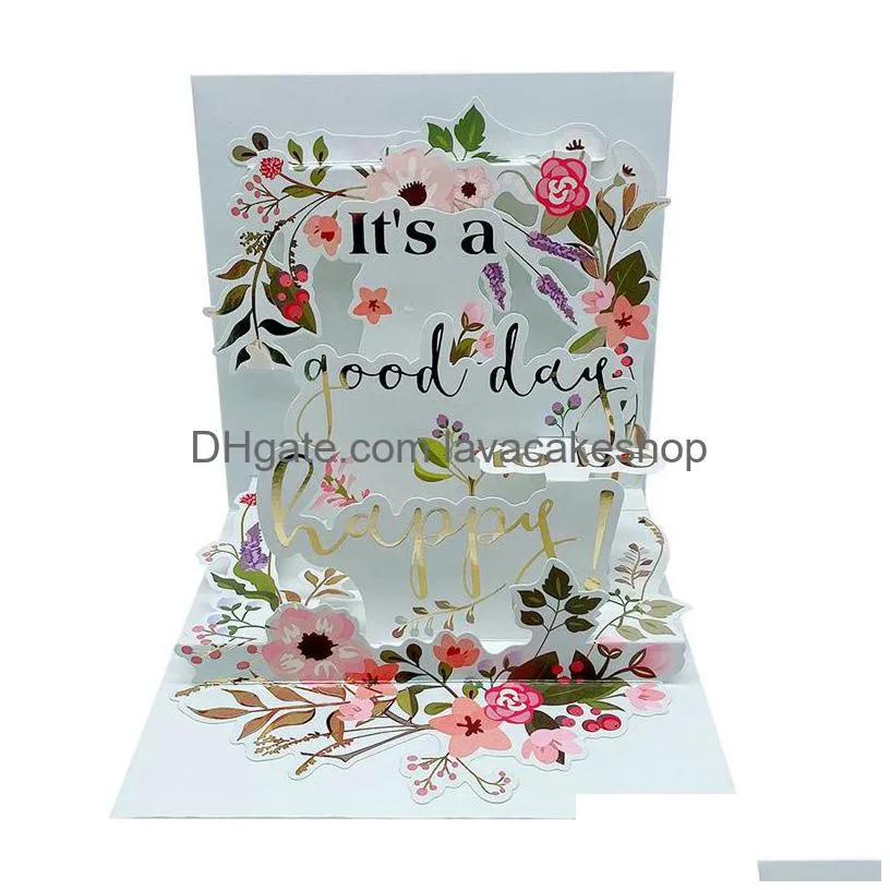  up mothers day card 3d floral popup happy birthday wedding graduation wedding anniversary thanksgiving day greeting cards