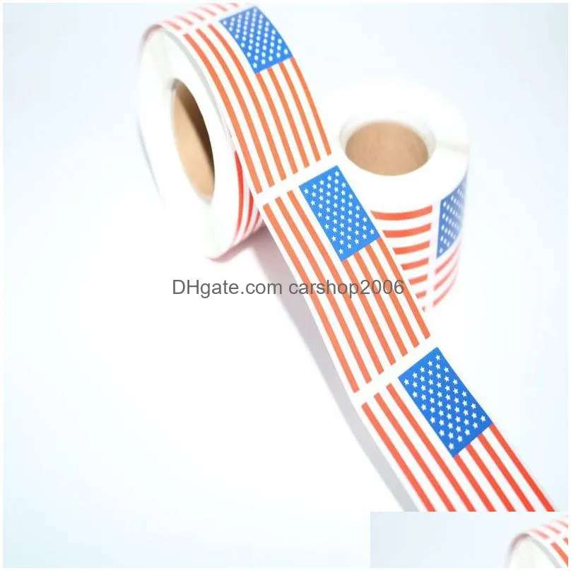american flag stickers 250pcs/roll creativity us independence day creative gift sealing sticker gifts wrapping supplies