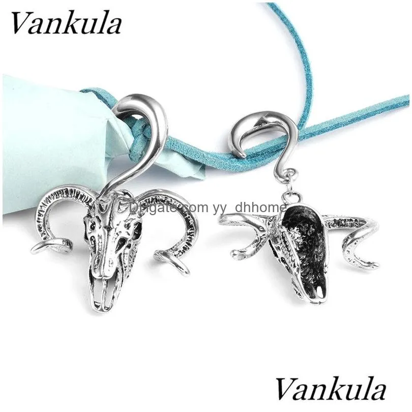 vankula arrival ear dangle hooks 316l stainless steel ear gauges expander body jewelry cool style plugs piercing 2pcs