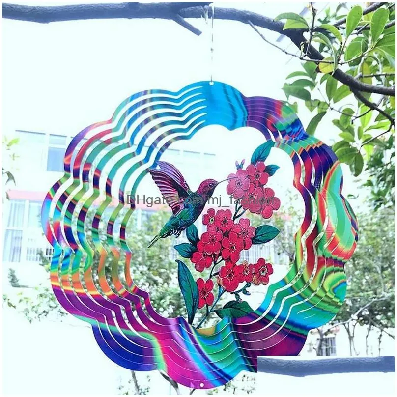 watch bands wind spinners outdoor metal 3d stainless bird spinner for garden decor 12in kinetic chimes